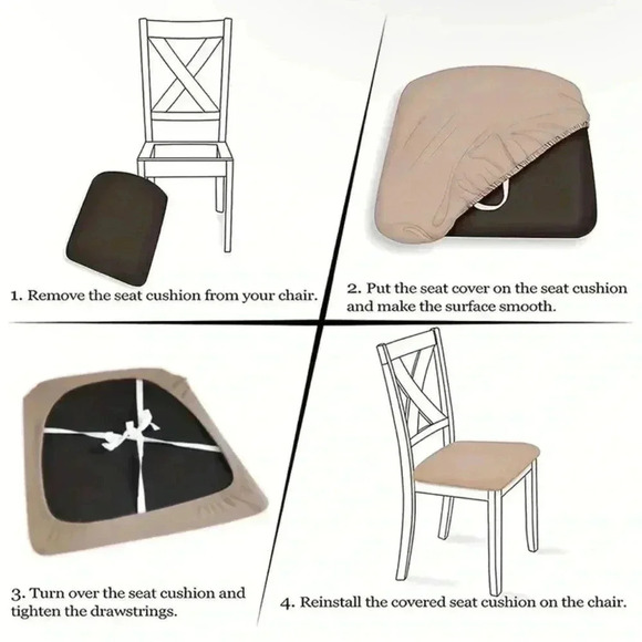 Dining Chair Covers Floral 4 Pack - Picture 2 of 3